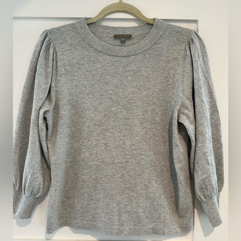 Lilla P Gray Crew Neck Sweater